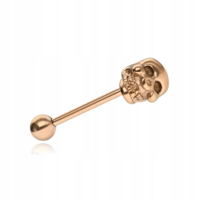  Zungenpiercing schwarze farbe schädel 1,6/16/5
