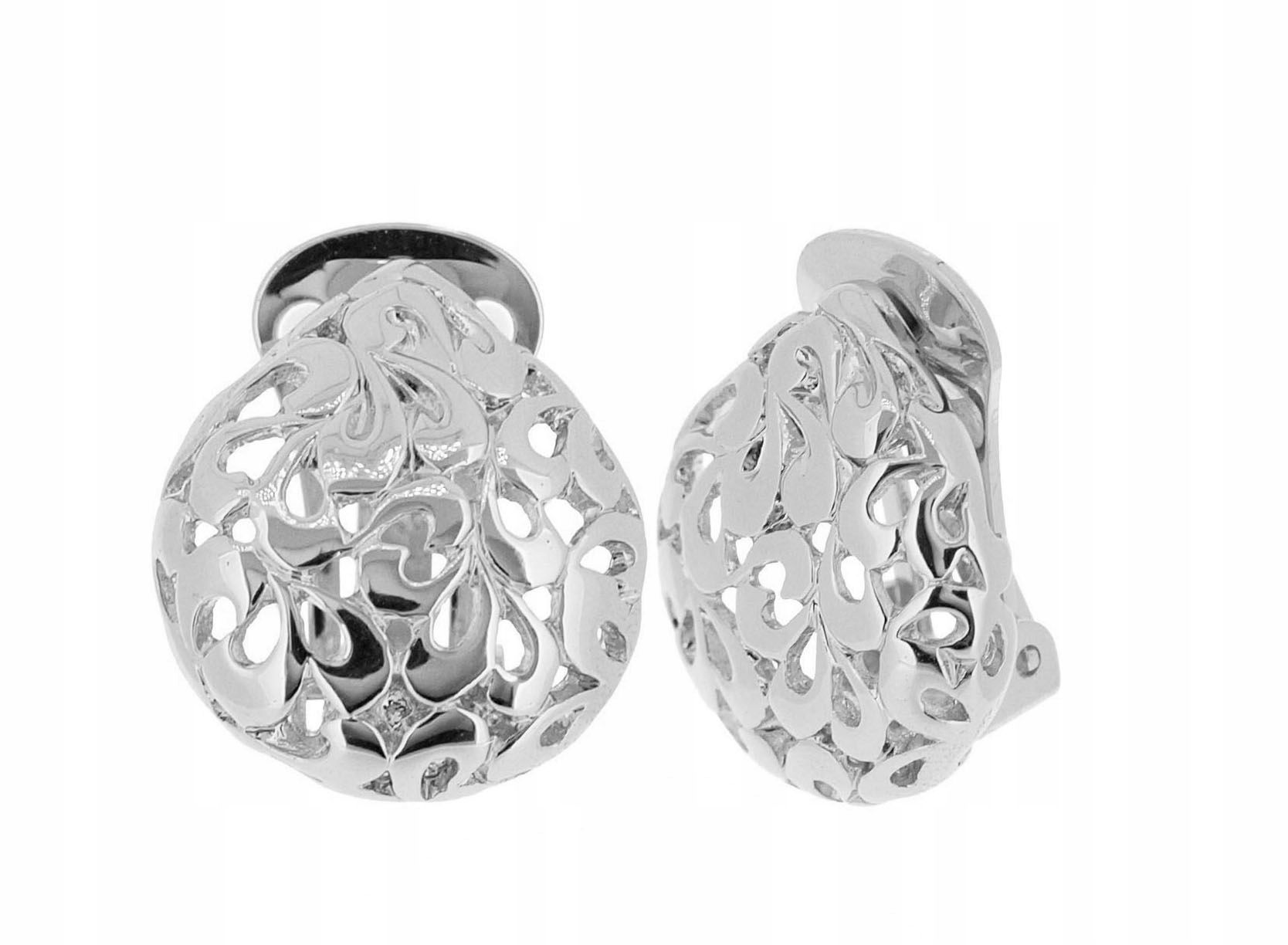  Clips silber colibra durchbrochen damen groß runden für die ohren elegant mode