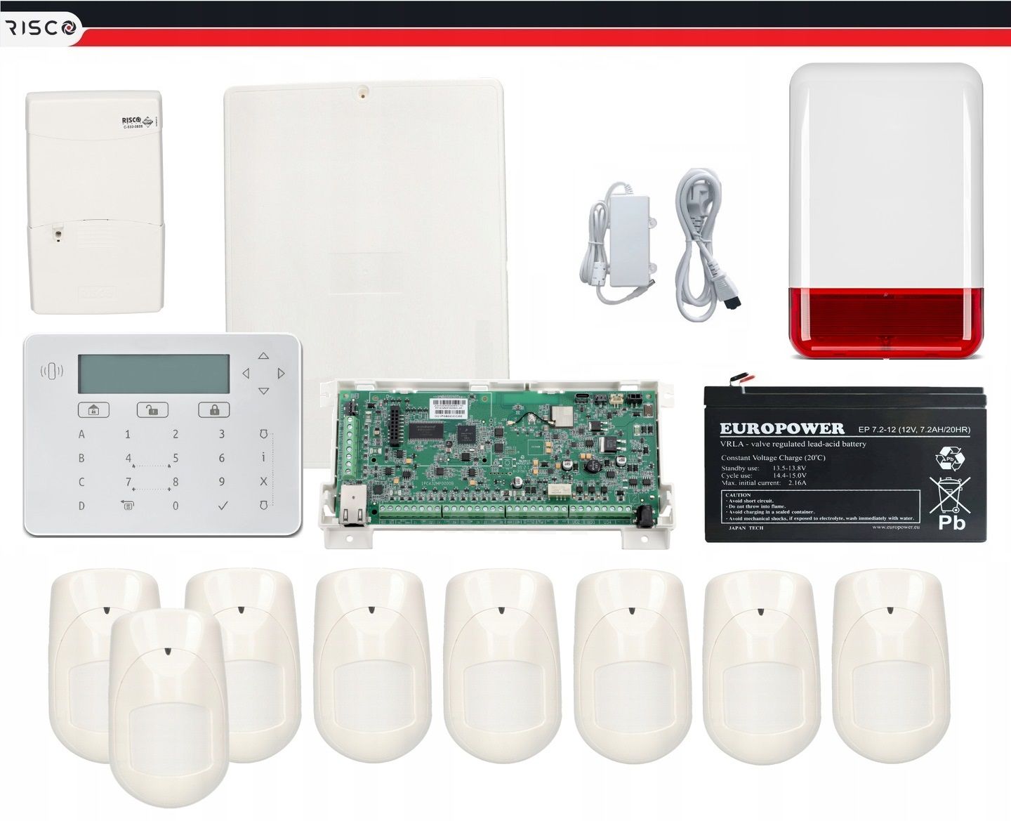  Wireless system alarm lightsys + risco wifi set 7 pir house company