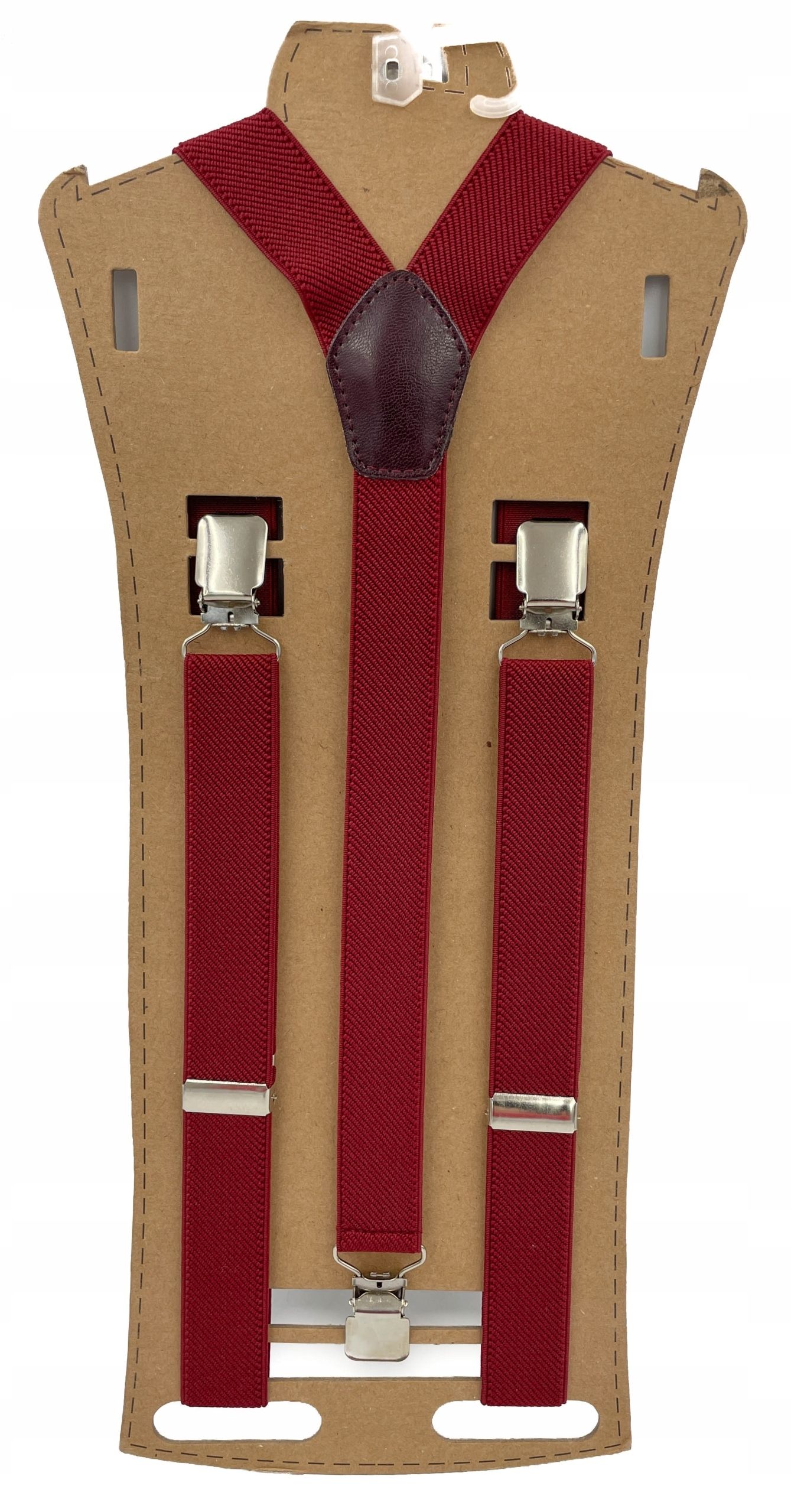  Burgundy uniform smooth braces for trousers