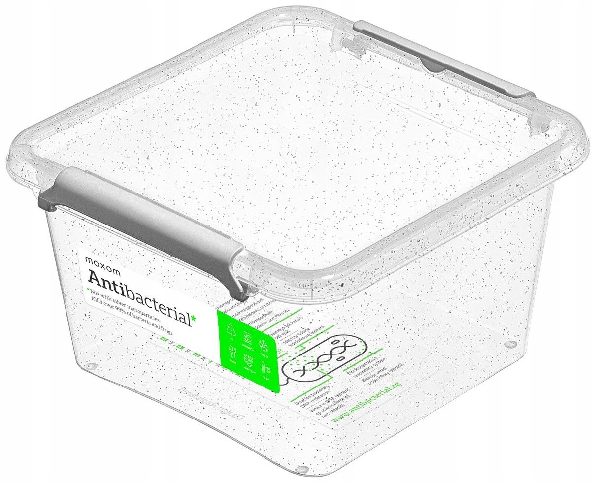  Plastikinė dėžė antibakterinis moxom 12,5 l su molekulėmis sidabras