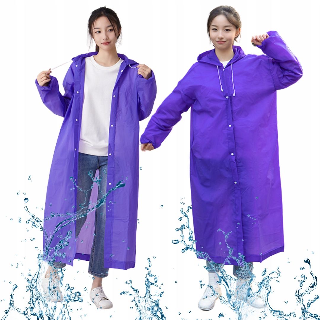  Raincoat with hood detachable cape universal grey
