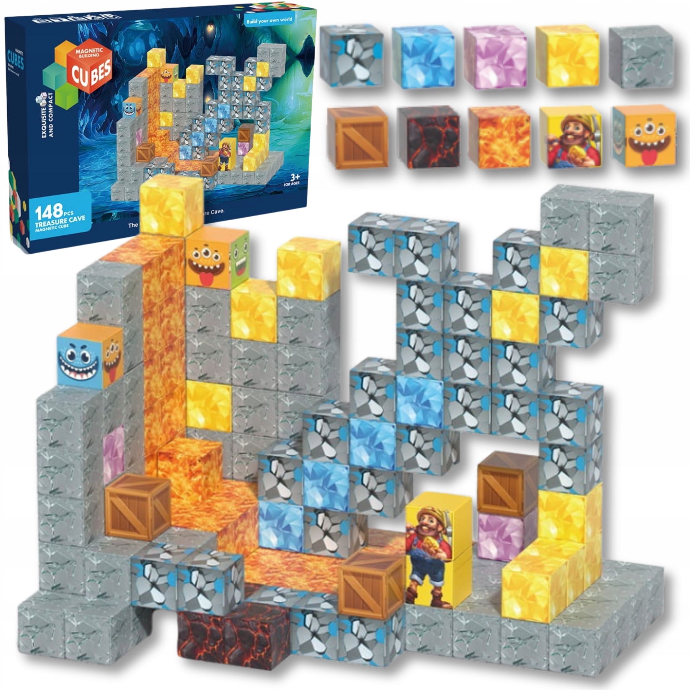  Magnetické bloky kocky 3d 2x2 stavebníctvo kocky množina 100 el.