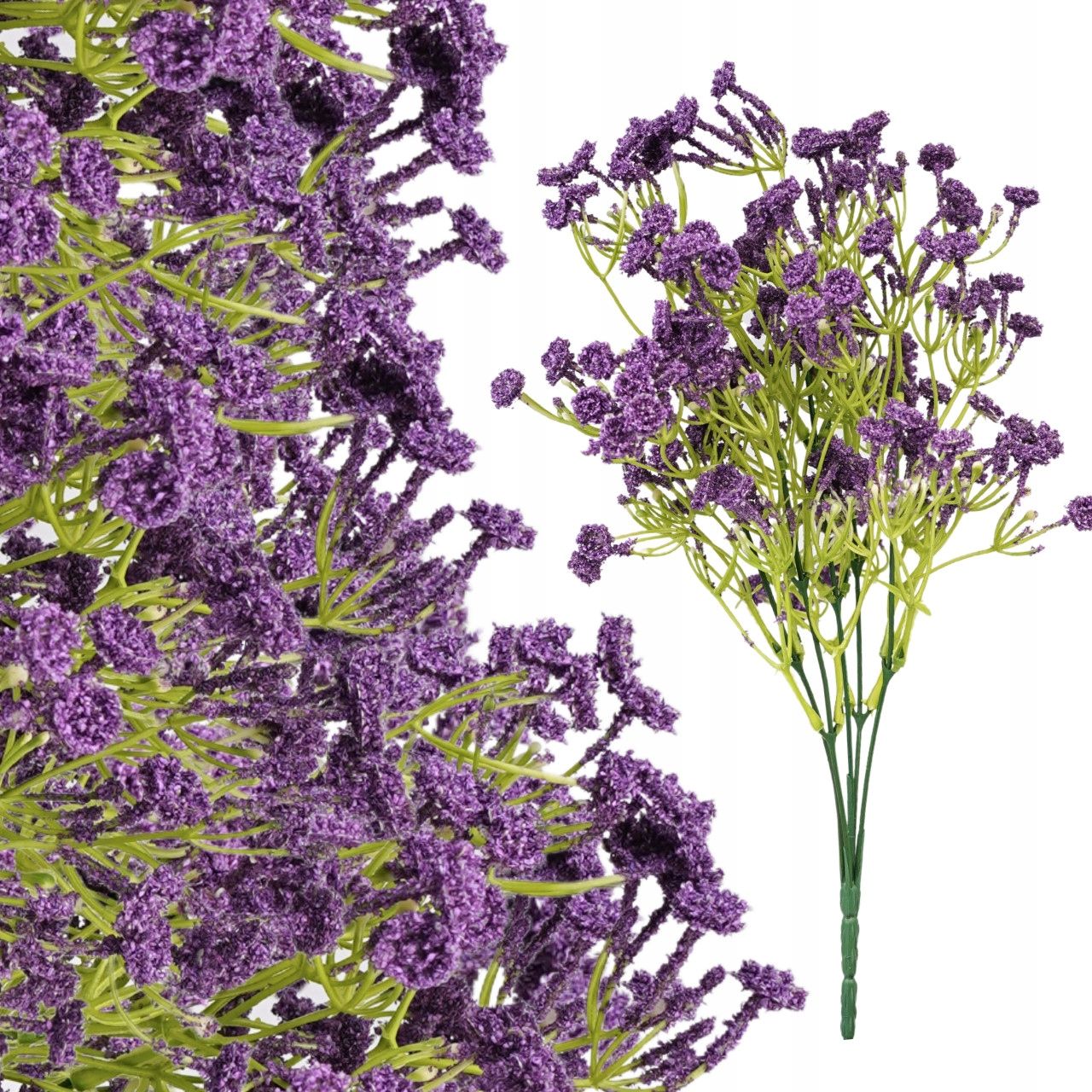  Dirbtinės gėlės gipsowka šakelė 32cm tanki violetinė priedas puokštėms
