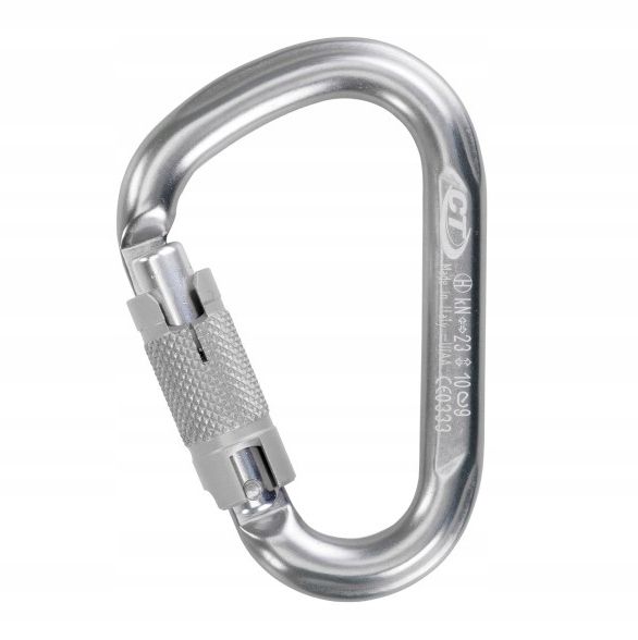  Plieninis karabinas kavos aparatas ct - pillar cf sidabras 30kn 110x61mm 163g en12275