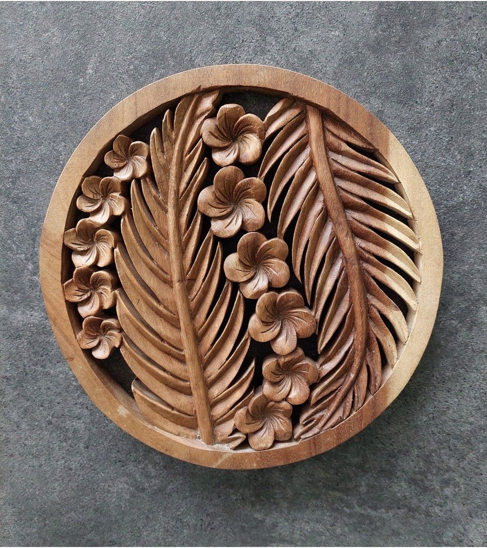  Shekina eastern plate - lilies water / lotosy - sculpture bali, 30 cm