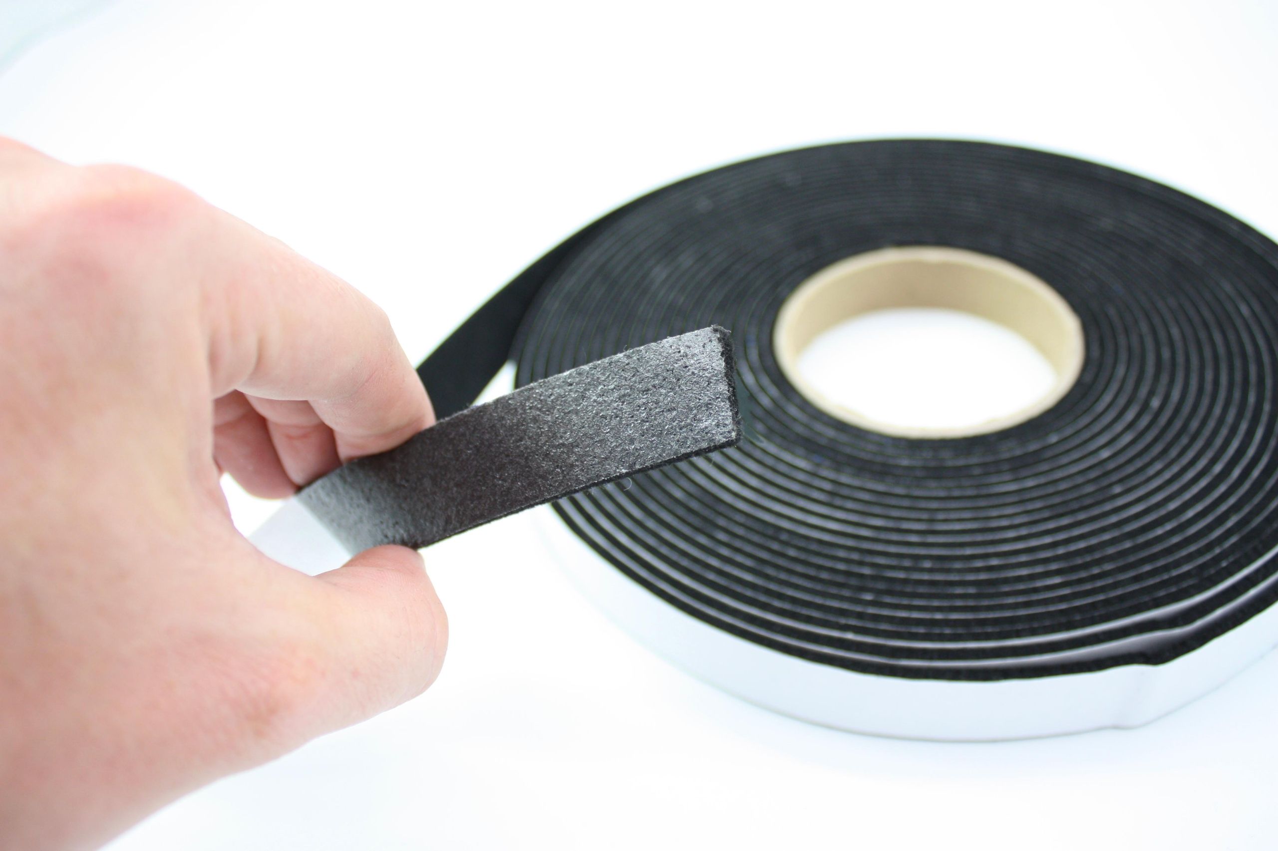  Felt self-adhesive glue 3,5mm with glue black 10x100cm - fk36-ad
