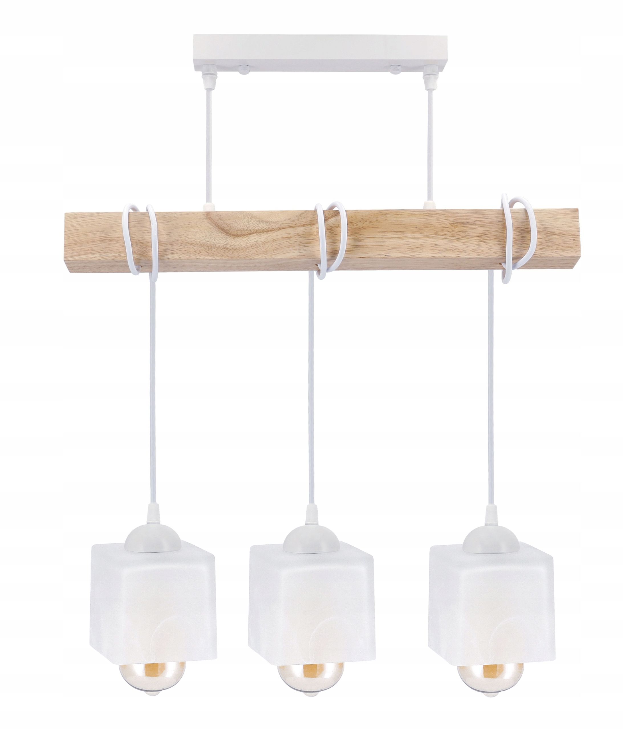  Stropné svietidlo visiace led drevený biala 3xe27 lampa amber jantár