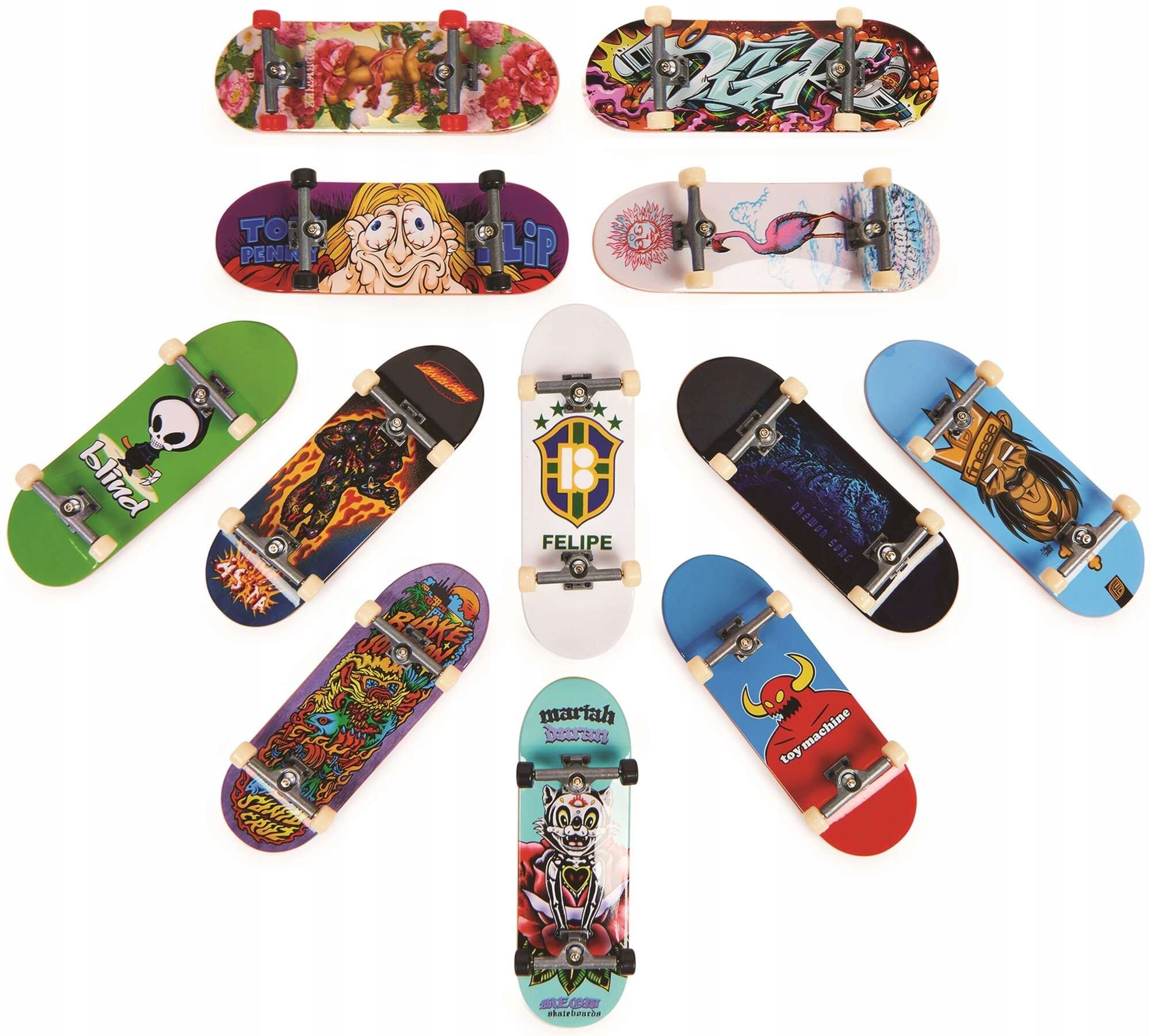  Fingerboard skateboard autentyczny pattern mini 2 pcs. flip speakers tech deck