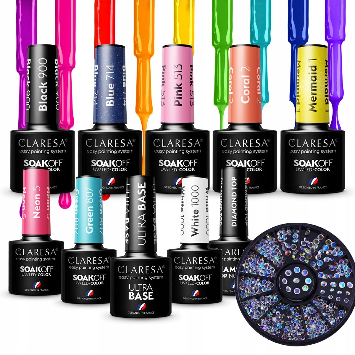  Garnitur hybrid-nagellacke claresa lampe basis top