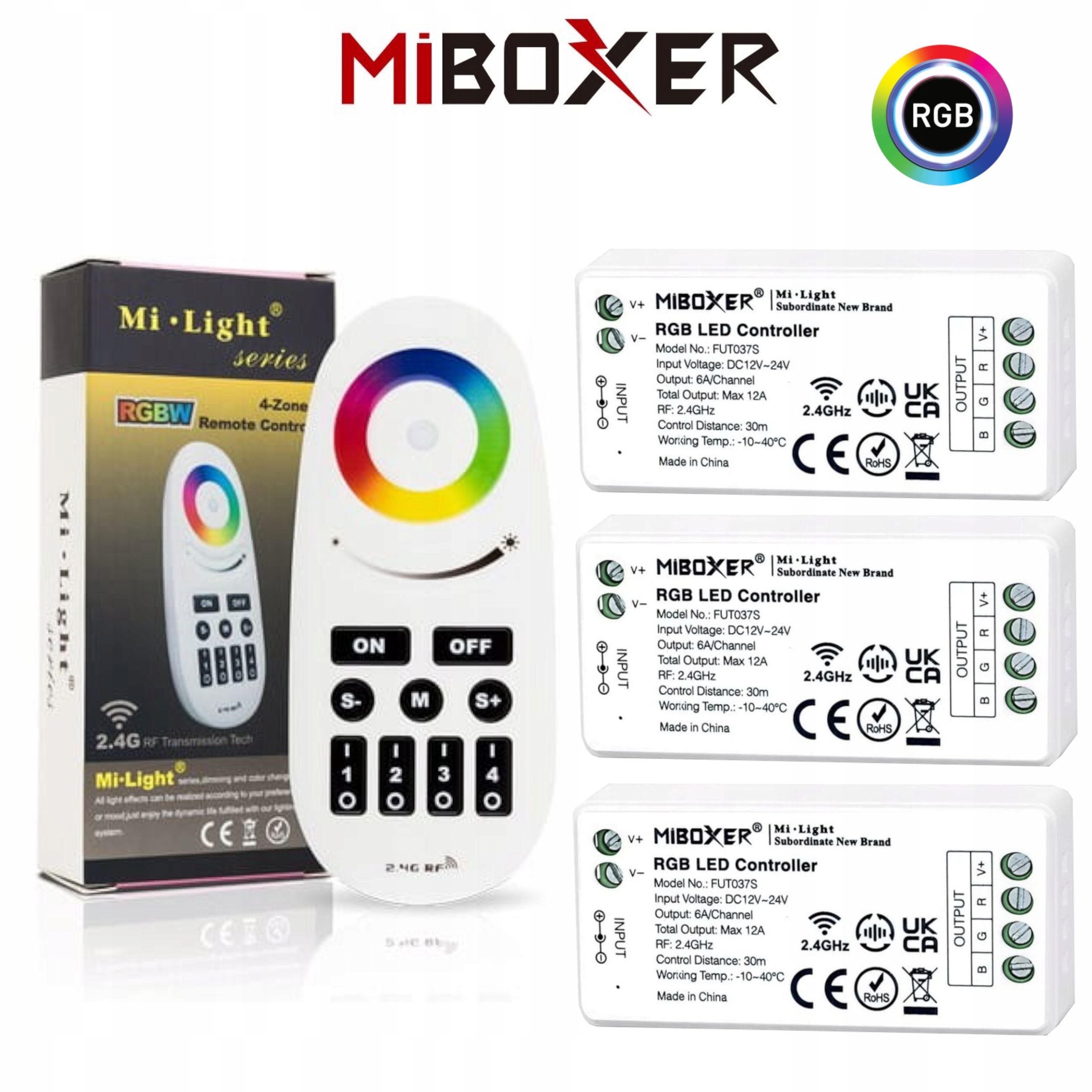  Komplektas valdiklio smart home wifi led'ams mono arba cct + valdymo pultelis zonų