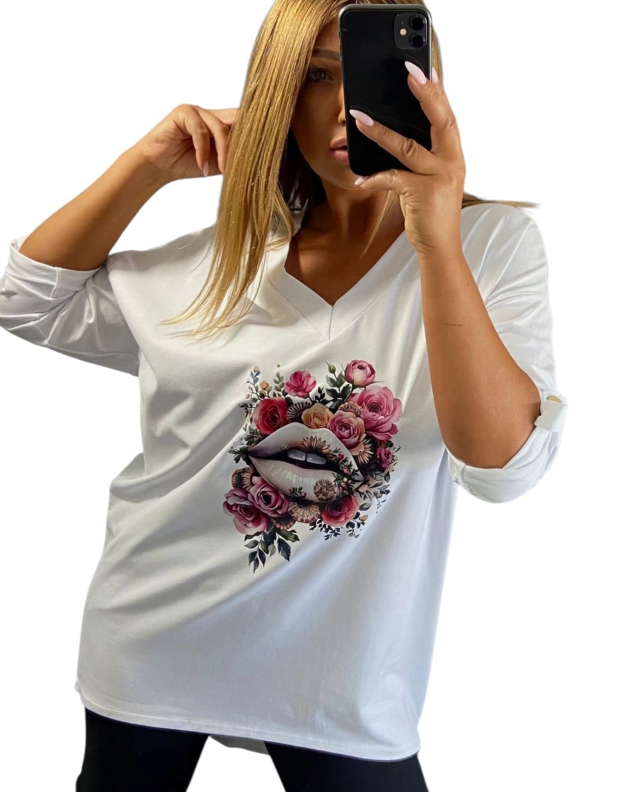  B909 bavlna halenka s potiskem mous hnědé barvy k8 r. 52