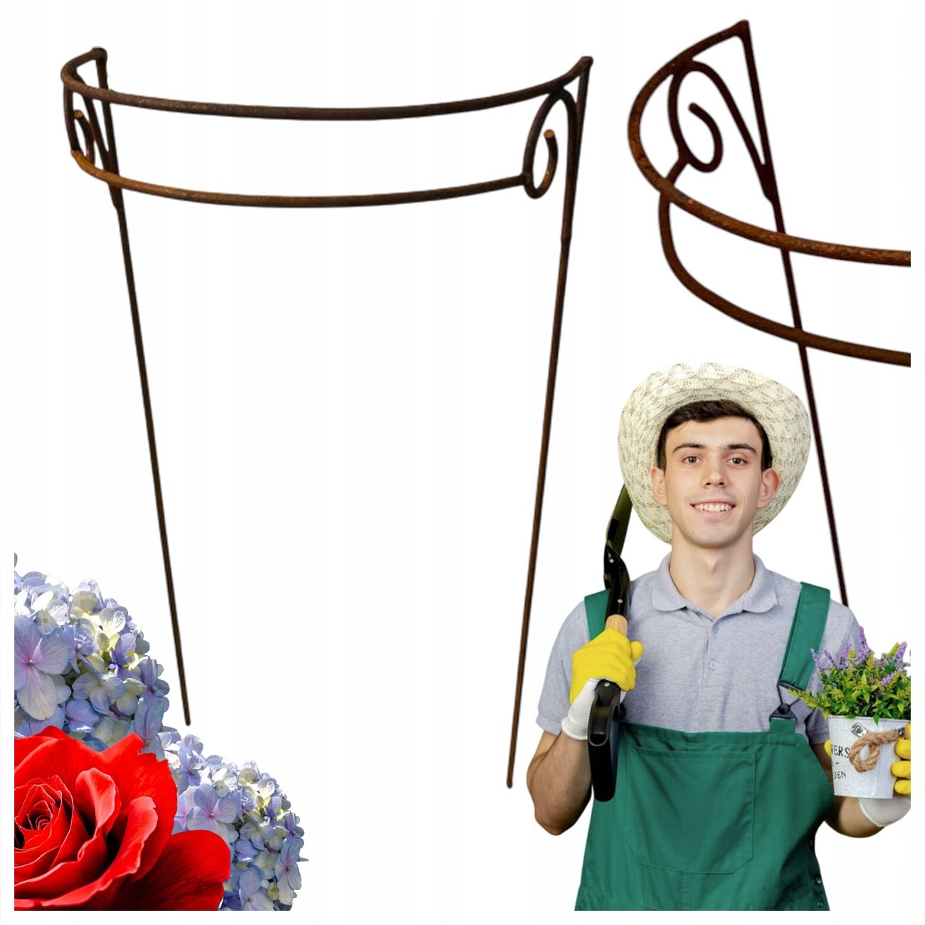  Support for bushes plants flower roses pergola 30/50cm single-seater semicircular