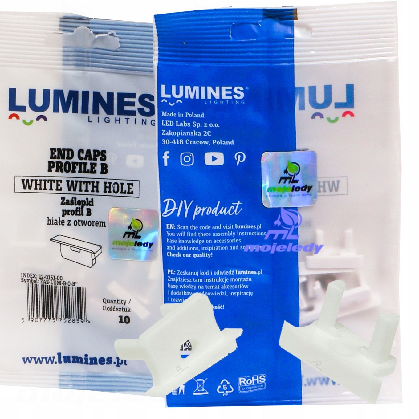  Alumīnija profils iledo balts lentes led piekārts 2m