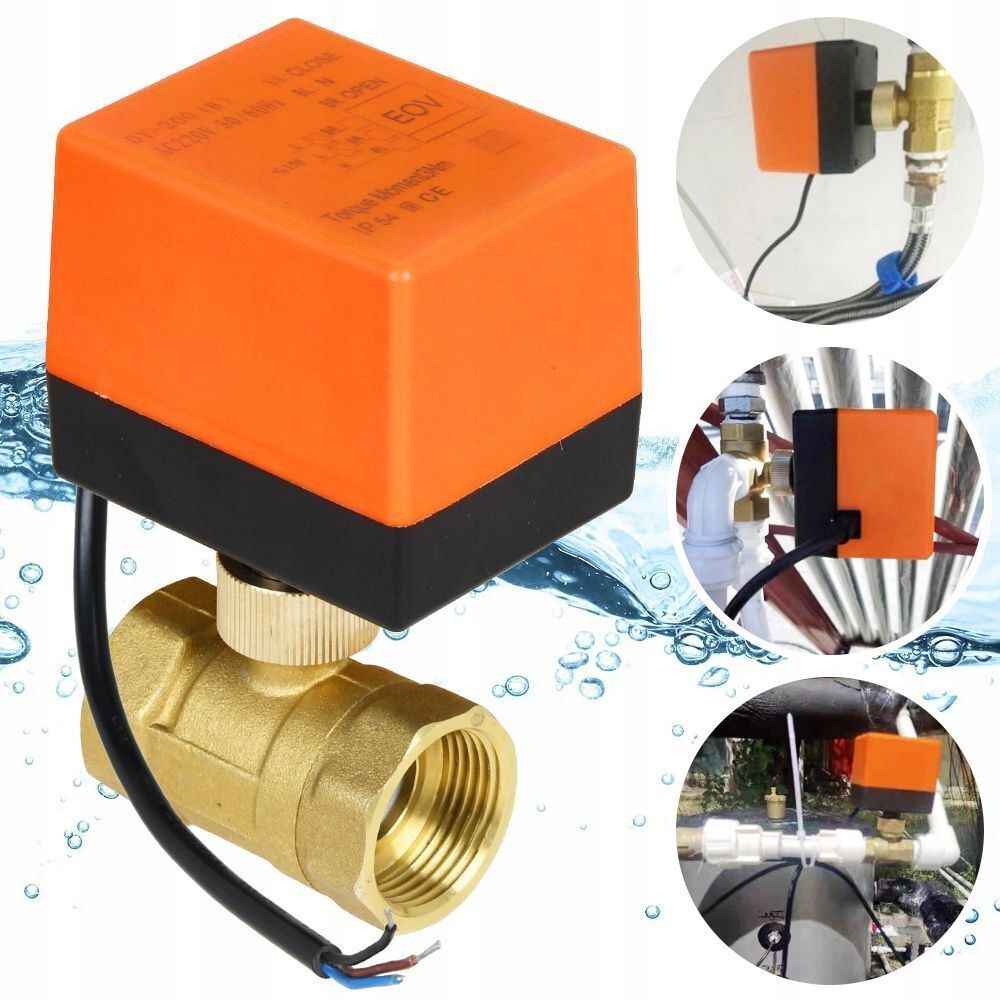  Ac 220v messing elektriline kuulkraan koos 3 wires 2 ways 1.6mpa