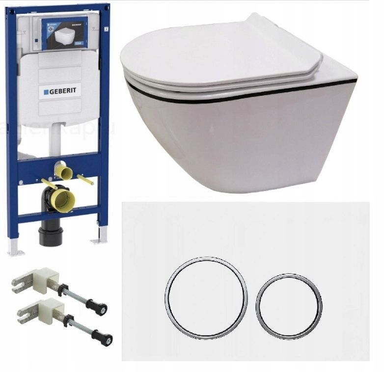  Wc rāmja komplekts geberit + atslēga + tualetes pods melns matēts + dēlis w/o+fresh