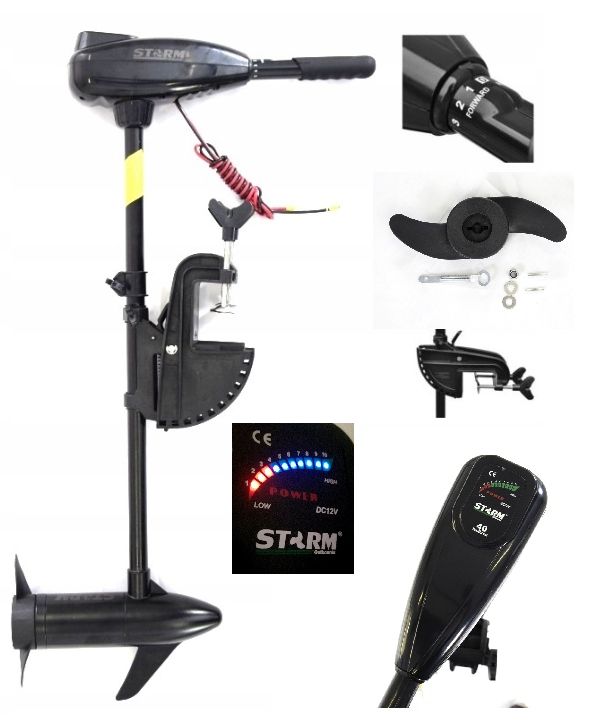  Valčių variklis elektrinis 480w 46lbs 12v storm