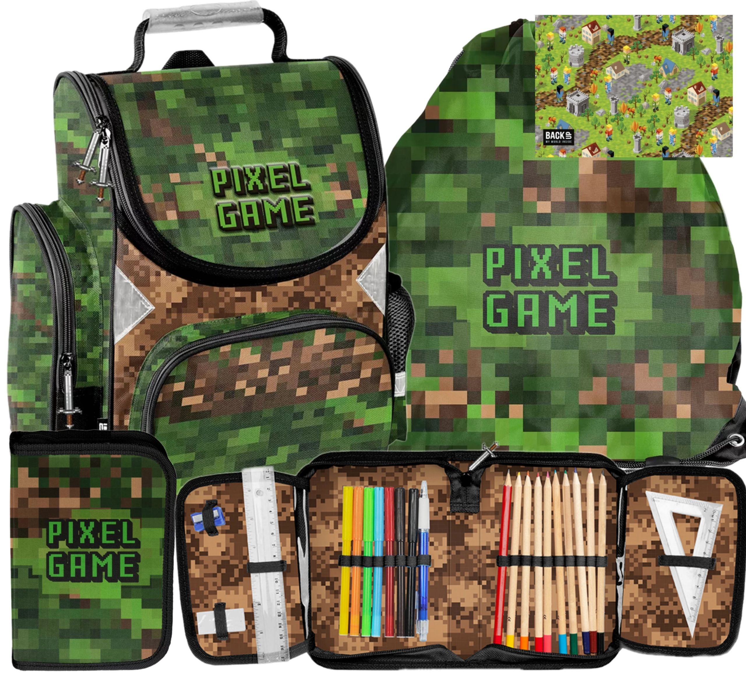  12 in 1 school backpack minecraft game for school gaming for chlopakow - 1 classes komple
