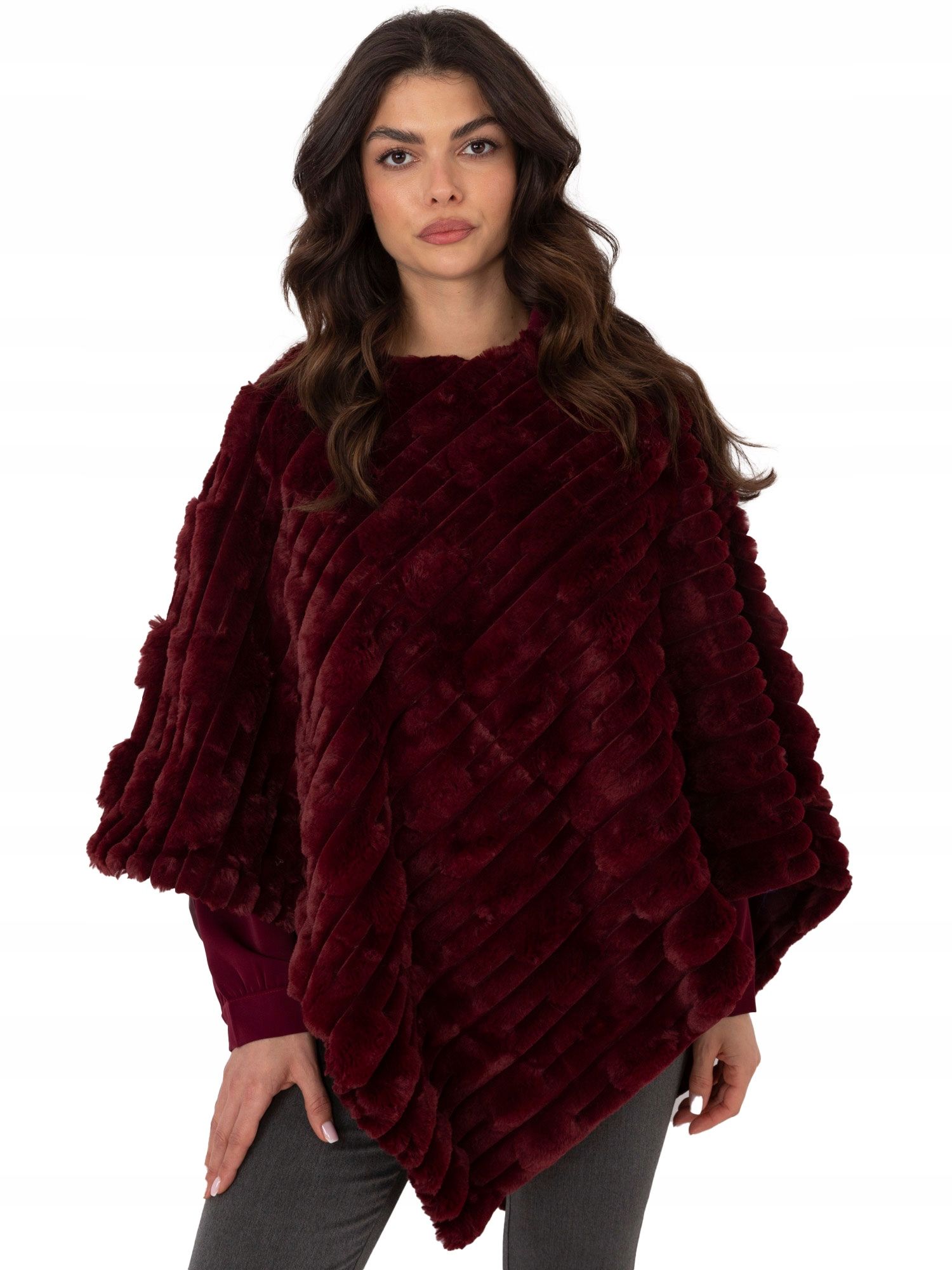 Poncho damen warm pelzmäntel elegant winter