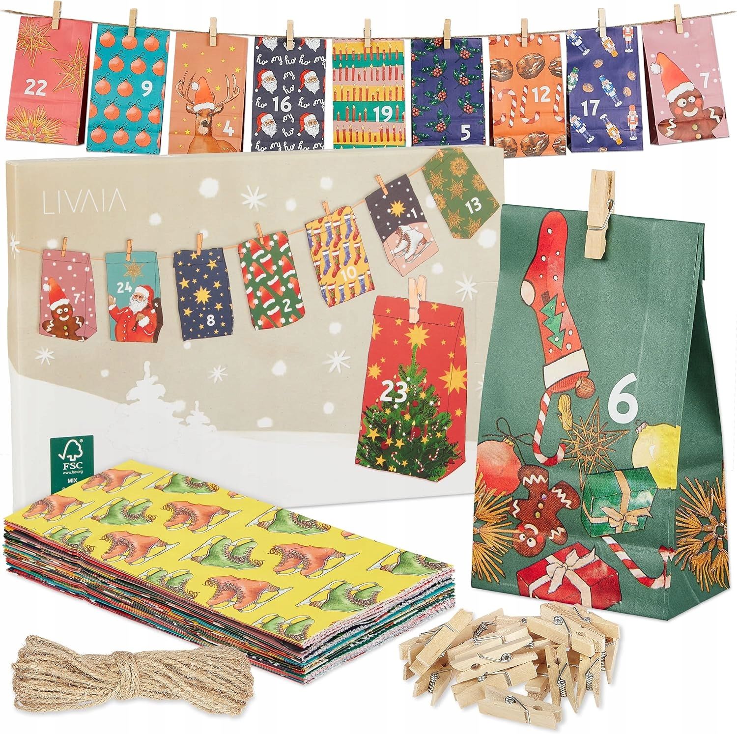  Advent calendar diy christmas eco ecological do it yourself set xxl