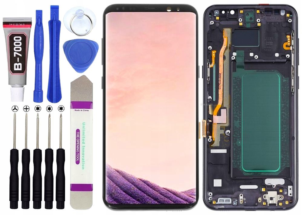  Ekranas oled į "samsung" galaxy s8 + g955 g955f lcd ekranas rėmelis