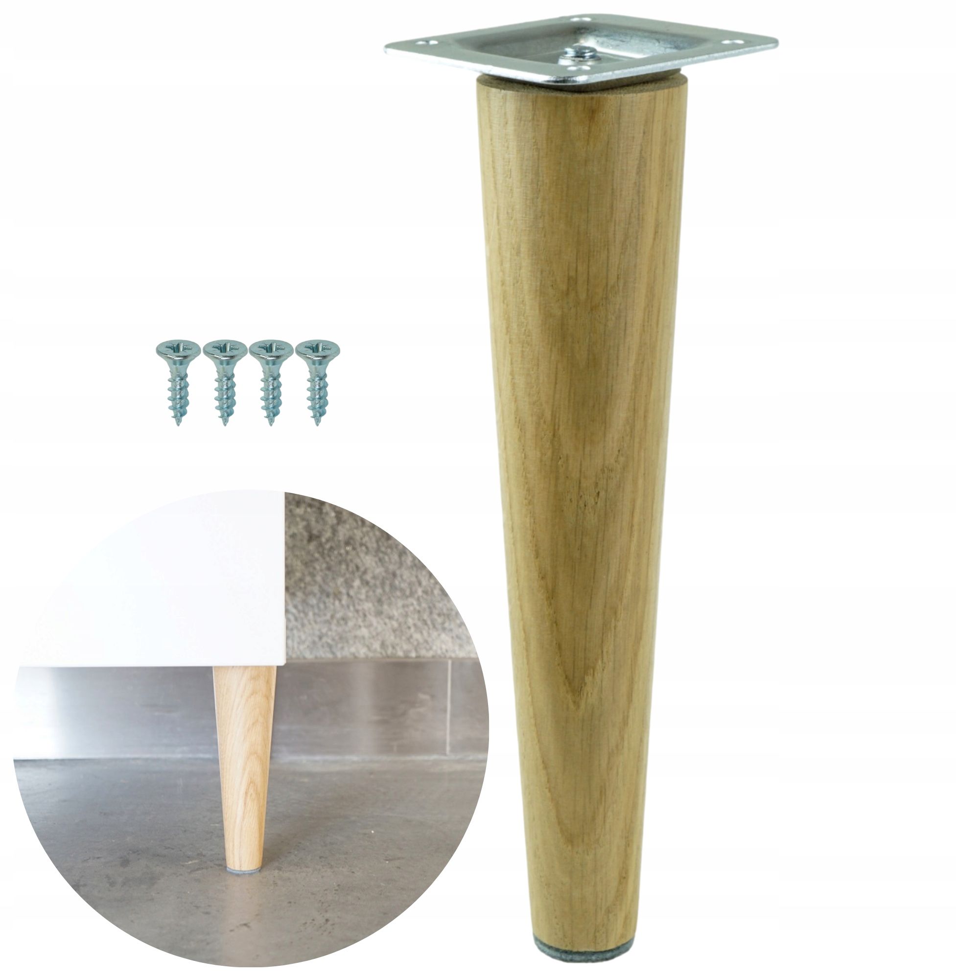  Jalg puidust 15 cm, jalg diagonaal dab lakk komplekt koos lehtmetall i wkretami