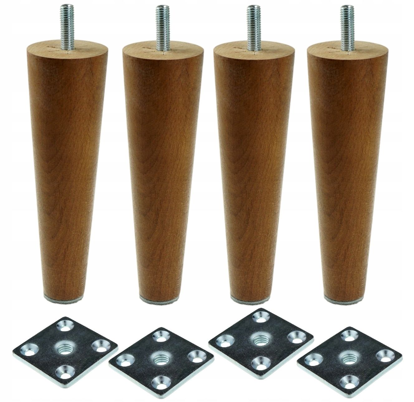  4 x nábytková noha drewiana s plech nohy soubor šrouby úhlopříčka 15 cm