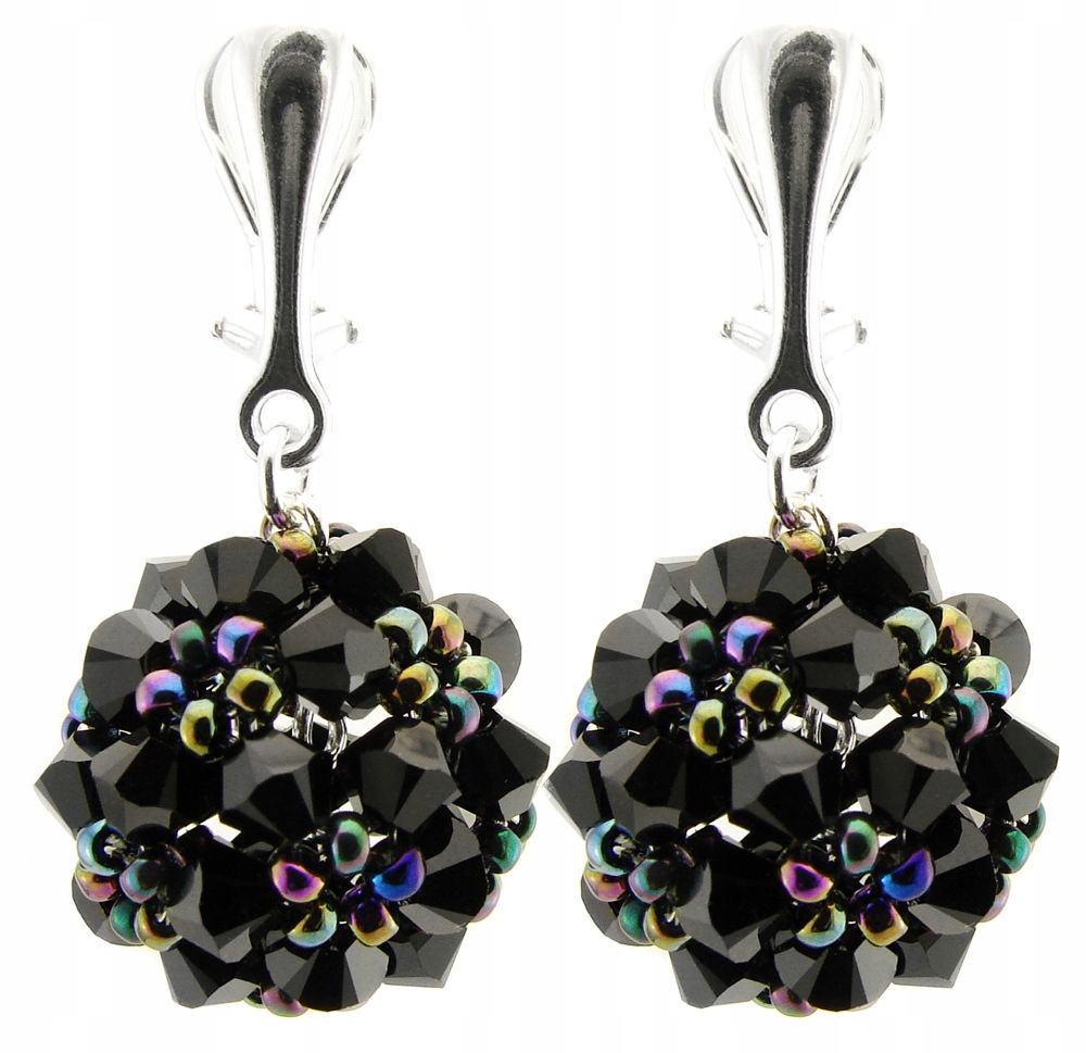  Arsylion schwarz clips mit swarovski elements jet