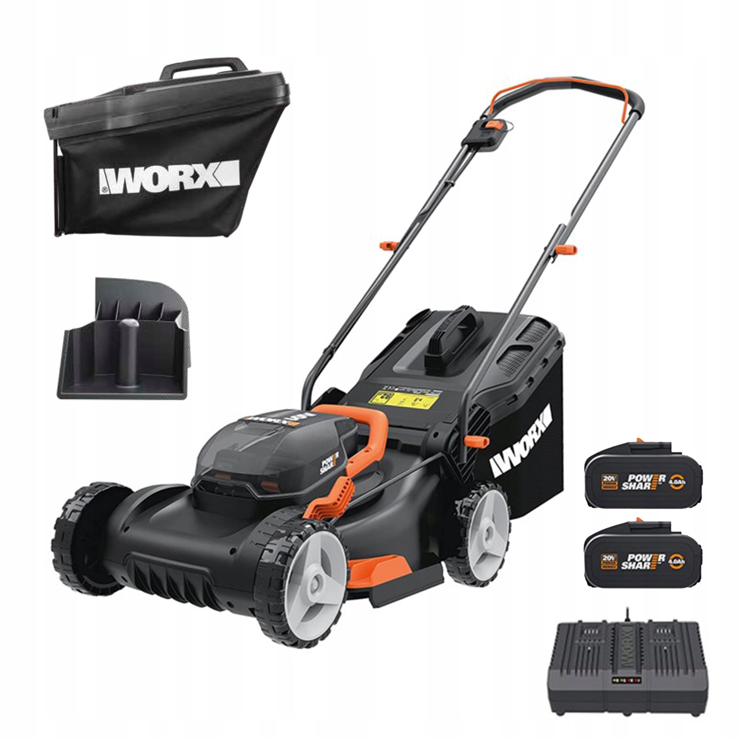 Cordless lawn mower brushless worx wg760e 51cm + 2x battery 5,0ah