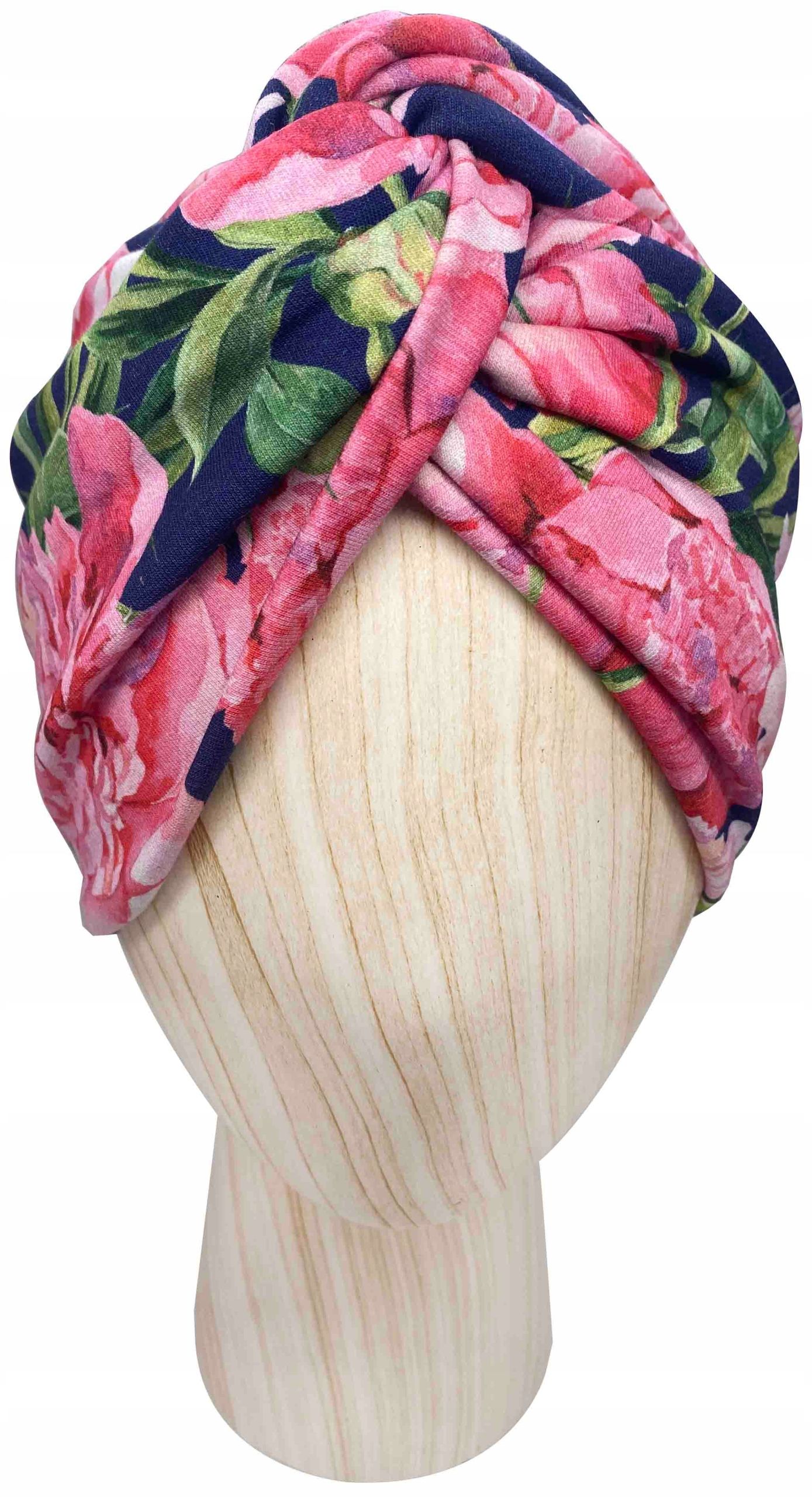  Mütze turban twist jersey baumwolle green lines onkologie