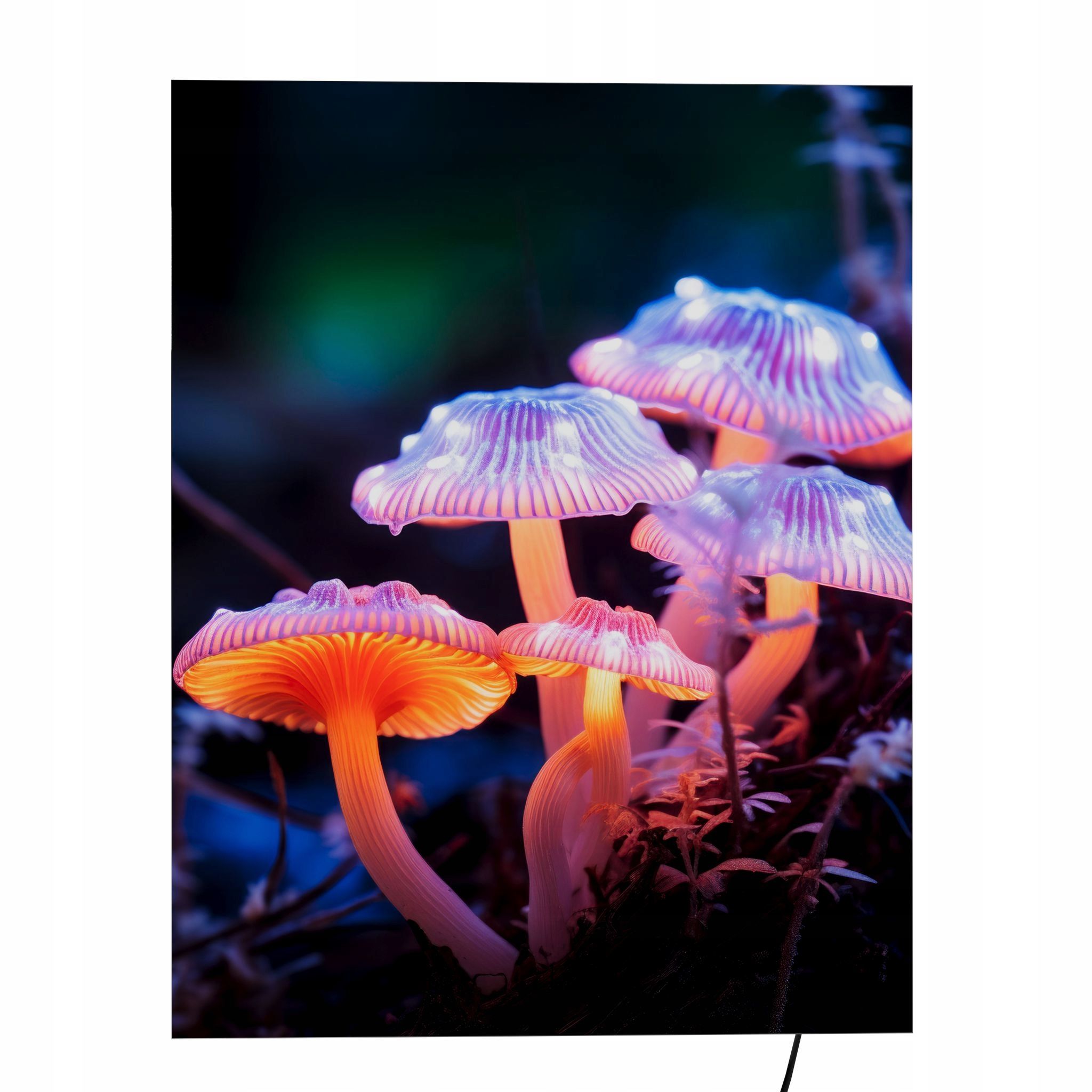 Sienas panelis ar led apgaismojumu 46 cm x 75 cm sēnes