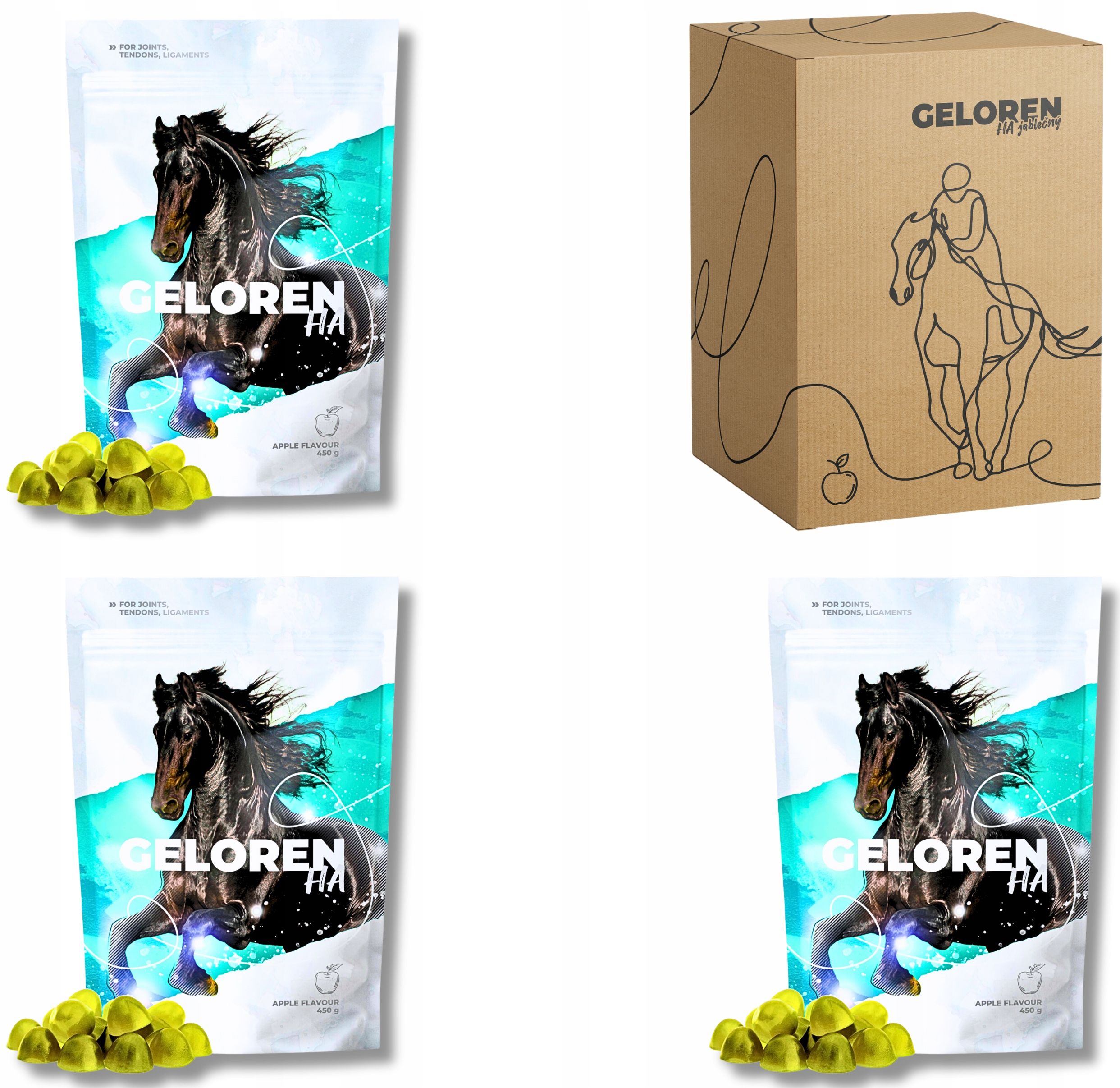  Guminukai contipro geloren horse ha obuolių 0,45 kg