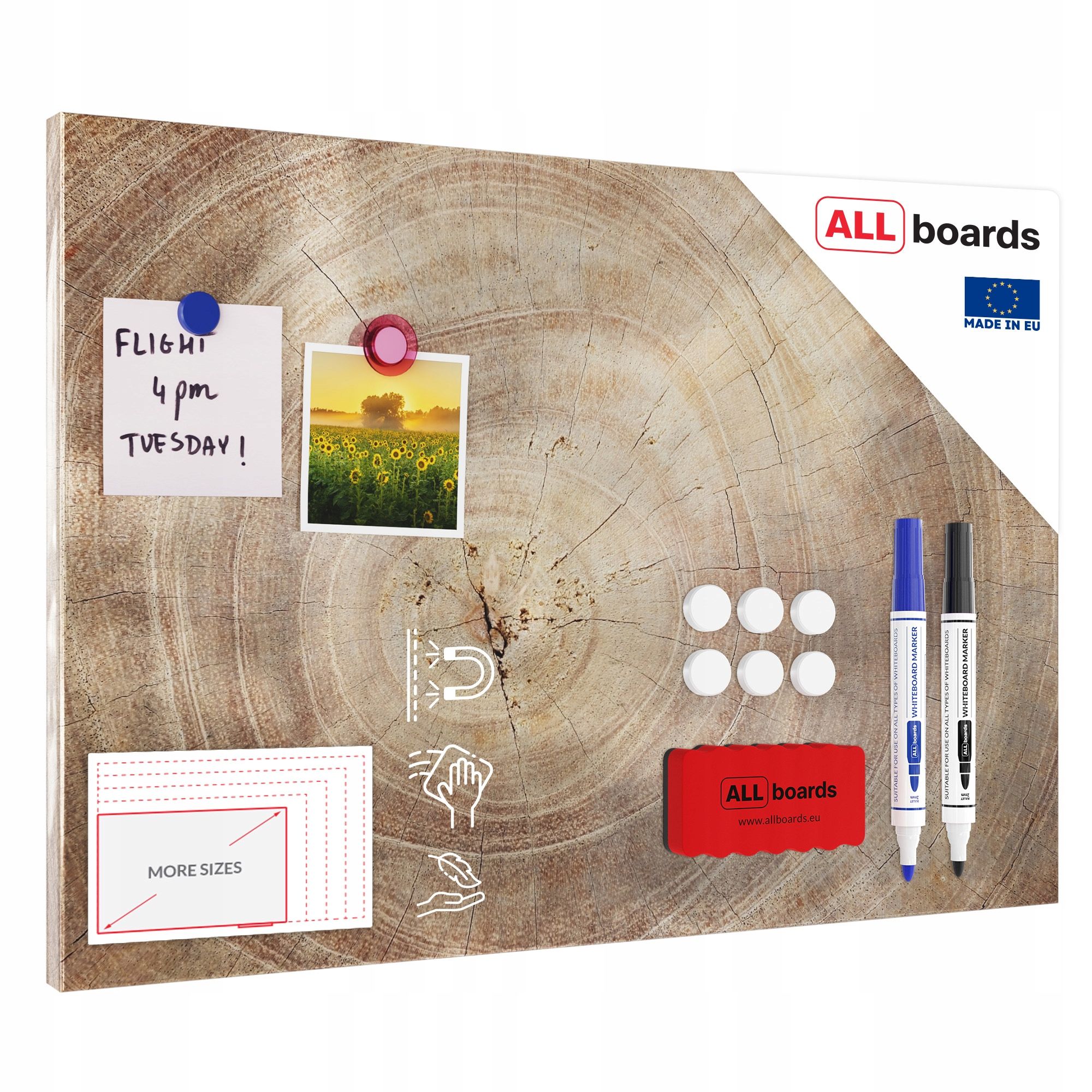  Dēlis magnētisks magnētiem metalboards, masīvkoka 90x60 cm + bezmaksas dāvanas