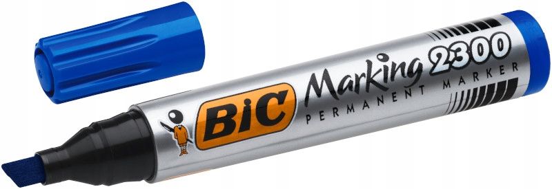  Bic permanentná fixka 2300 červený zastrihnutý hrot alkoholický marker