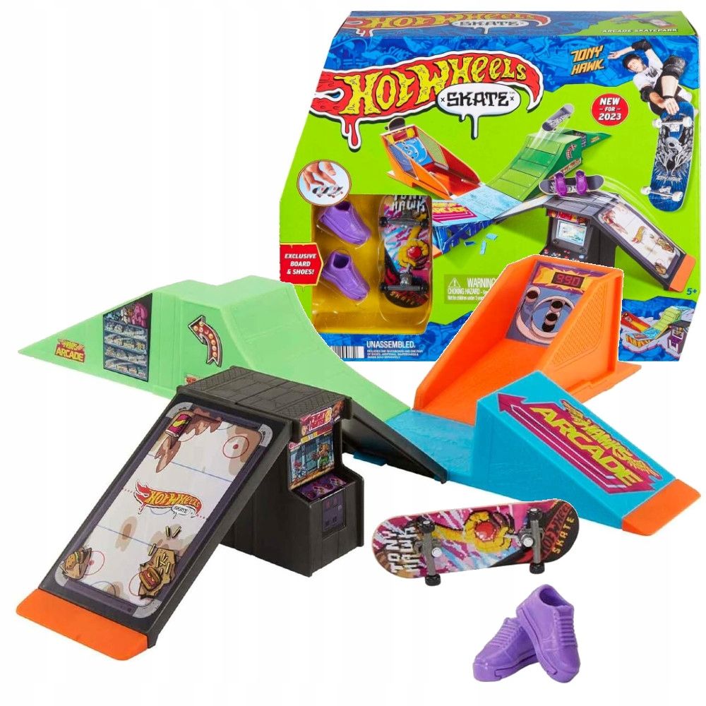  Hot wheels skate tóny hawk snídaně rampa skate park + skateboard i obuv