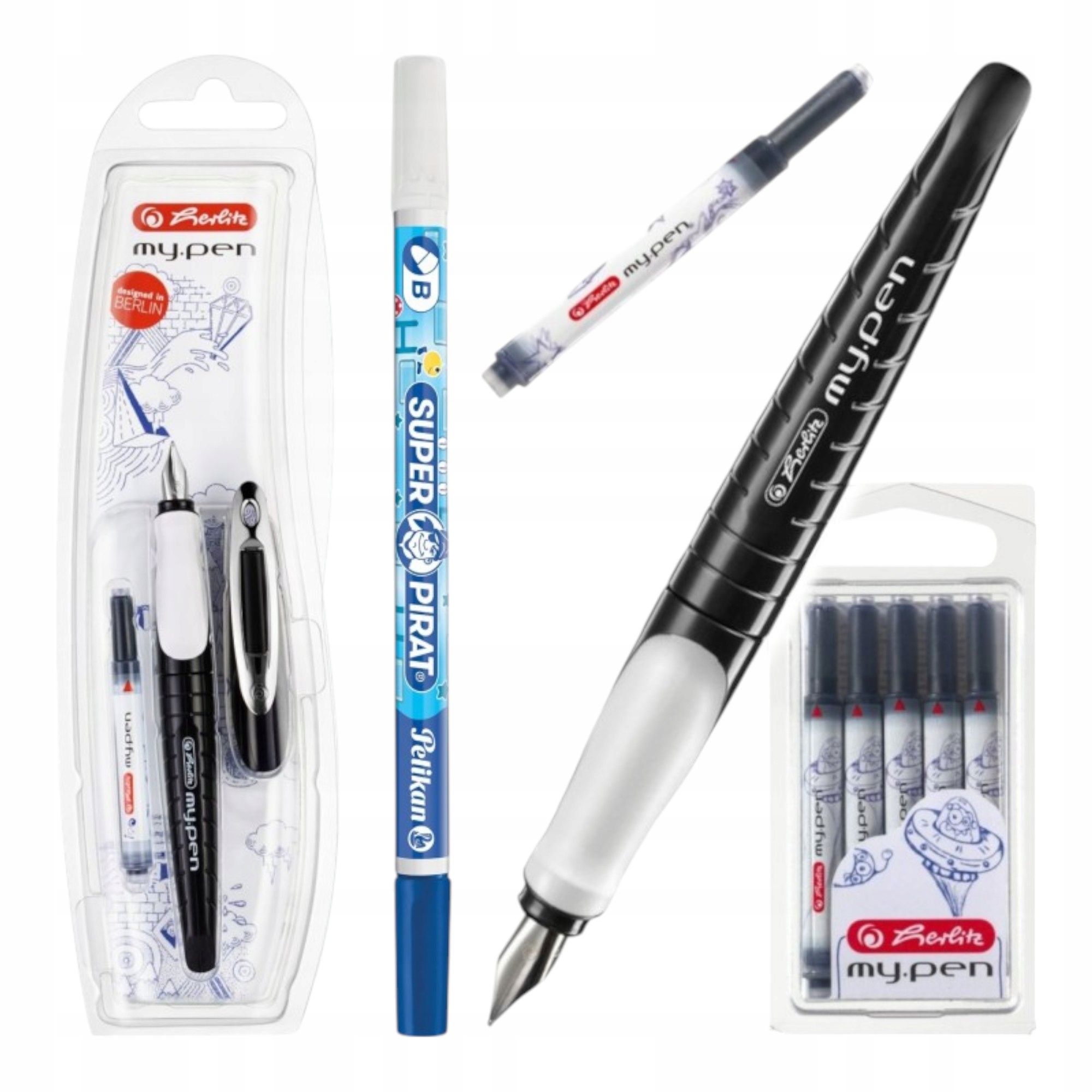  Set feathered to school herlitz my.pen pink, zmazik, capsules
