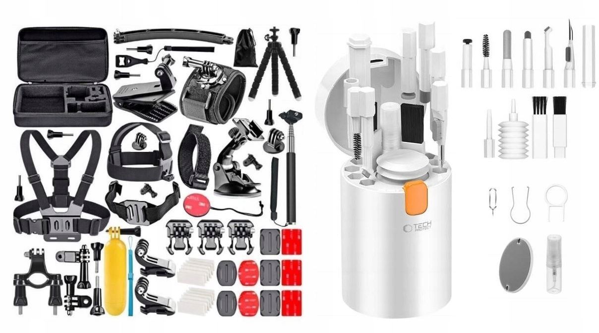  Niezrownany set xxxx-l gopro 13-8 dji osmo action + glass x6 + case pro