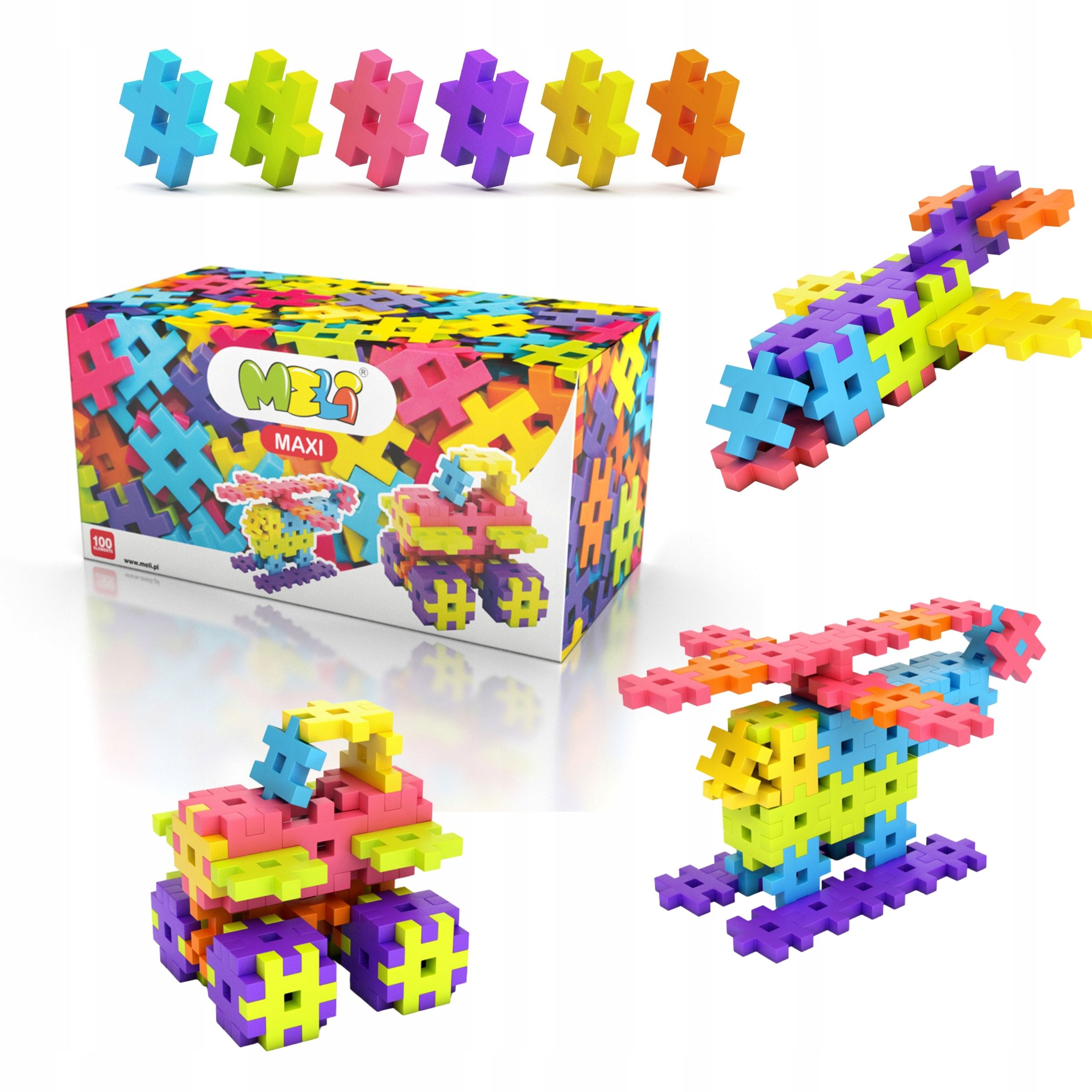  Strukturwaffelblöcke meli maxi pink 100 el rosa 3d-puzzle xxl waffeln