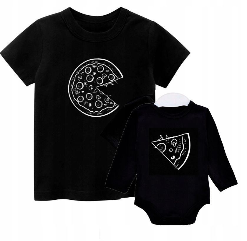  Soubor tričko + body pizza táta syn dcera za dárek m