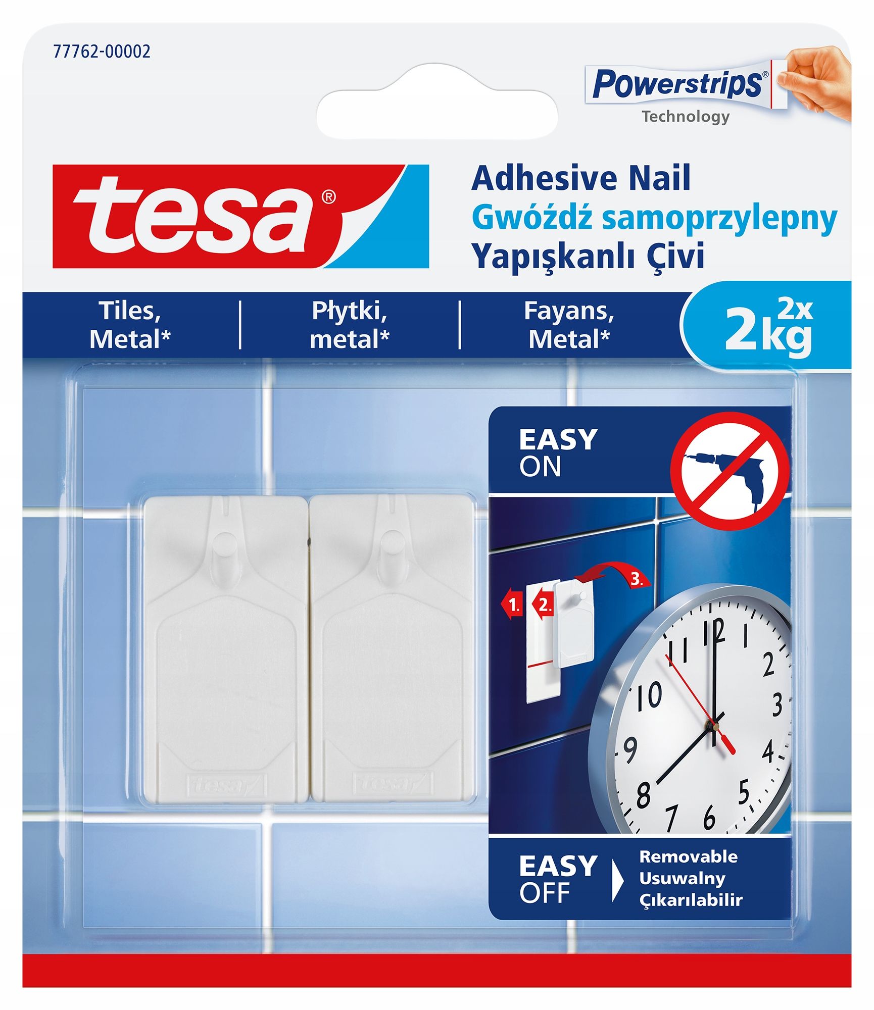  Tesa vinis lipnus paveikslams - kabliukai sieninis montavimas baltas 1kg x2