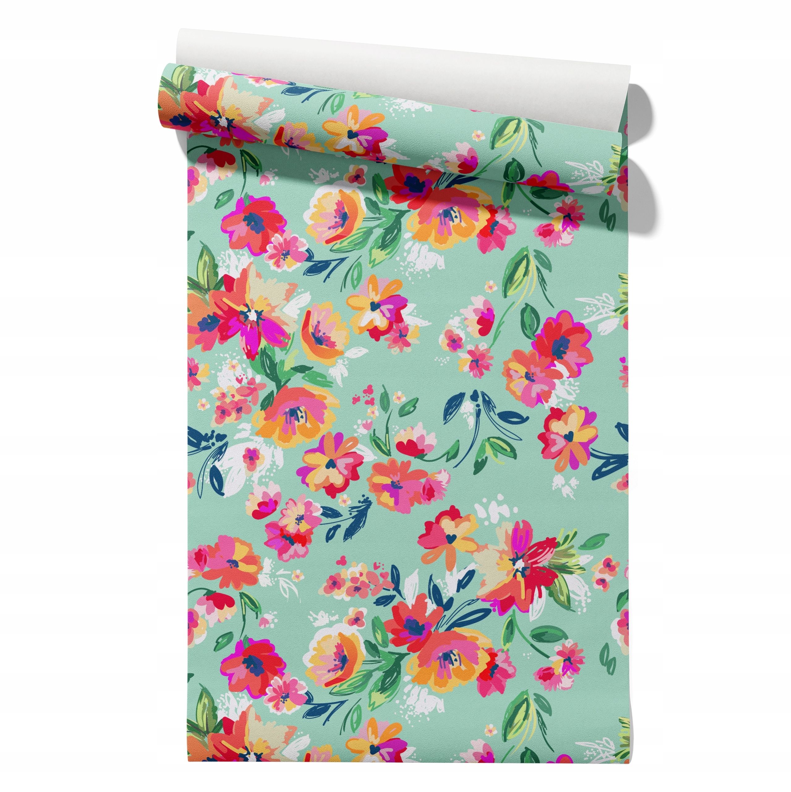  Wallpaper non-woven fabric pastel cherries wallpaper in a roll 50cm x 6,1mb
