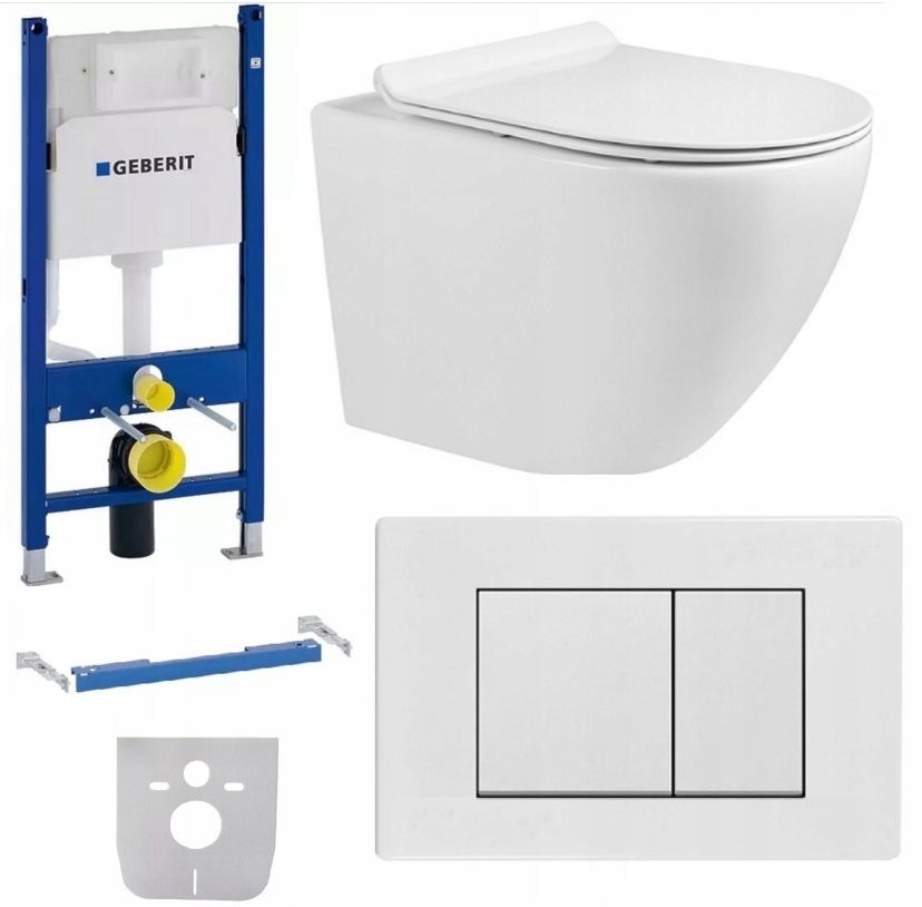  Wc rāmja komplekts geberit + atslēga + tualetes pods melns matēts + dēlis w/o+fresh