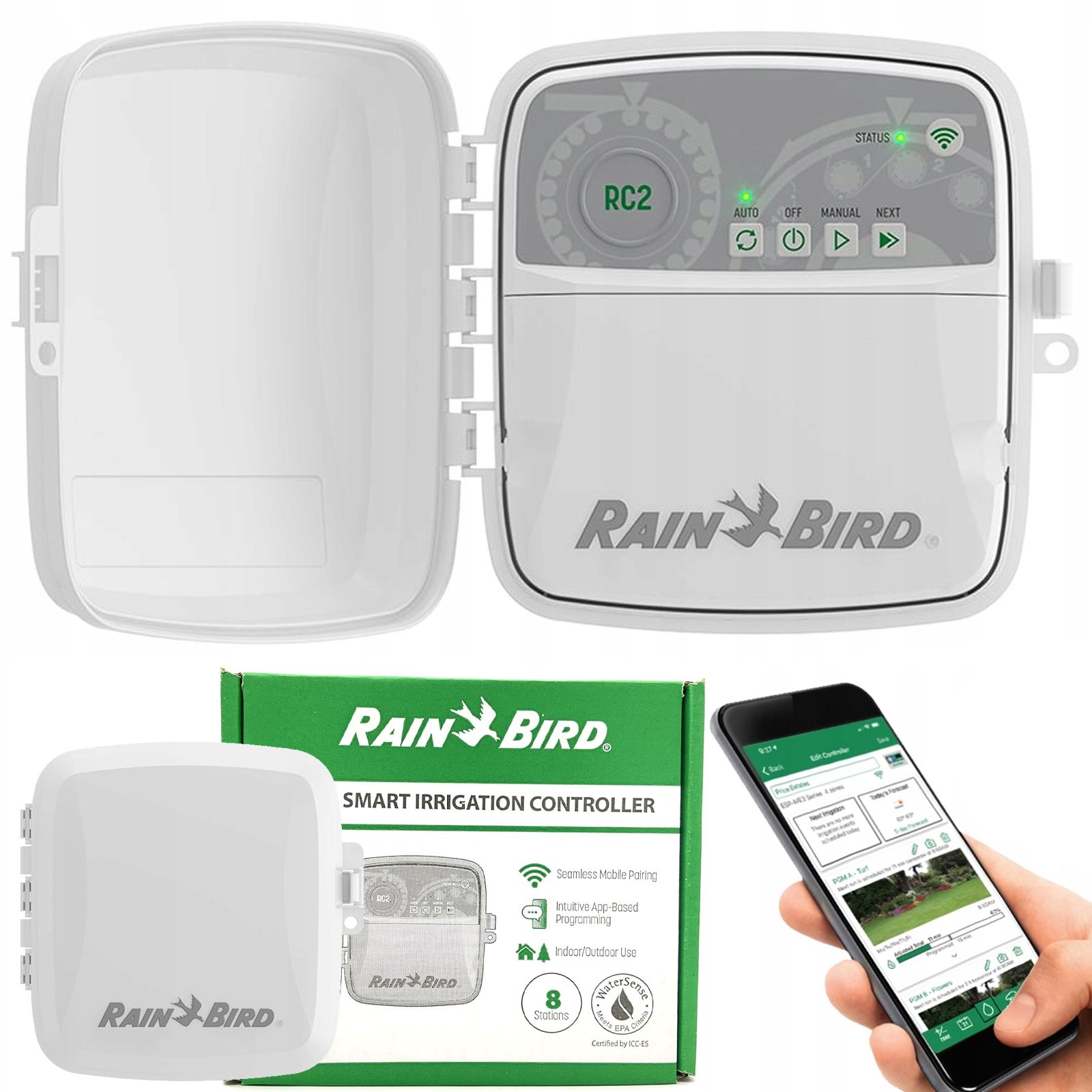  Controller for irrigation garden outdoor zewnetrzmy rc2 8 zones rain bird with wifi
