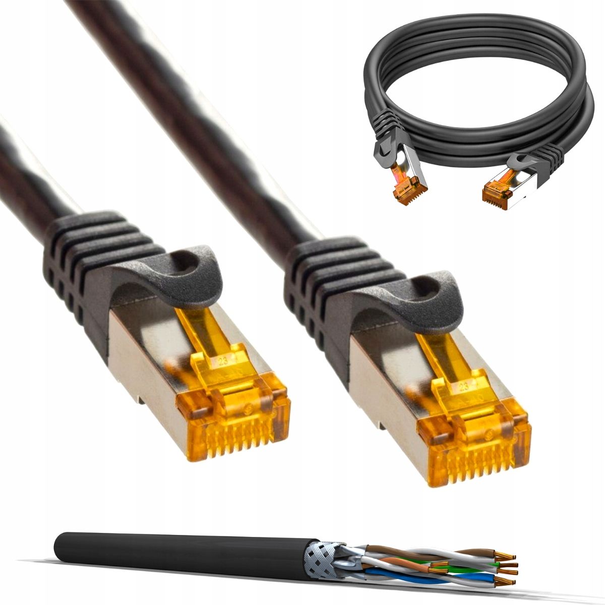  Síťový kabel lan s/ftp cat6a kabel ethernet online rj45 roh 6a 3m