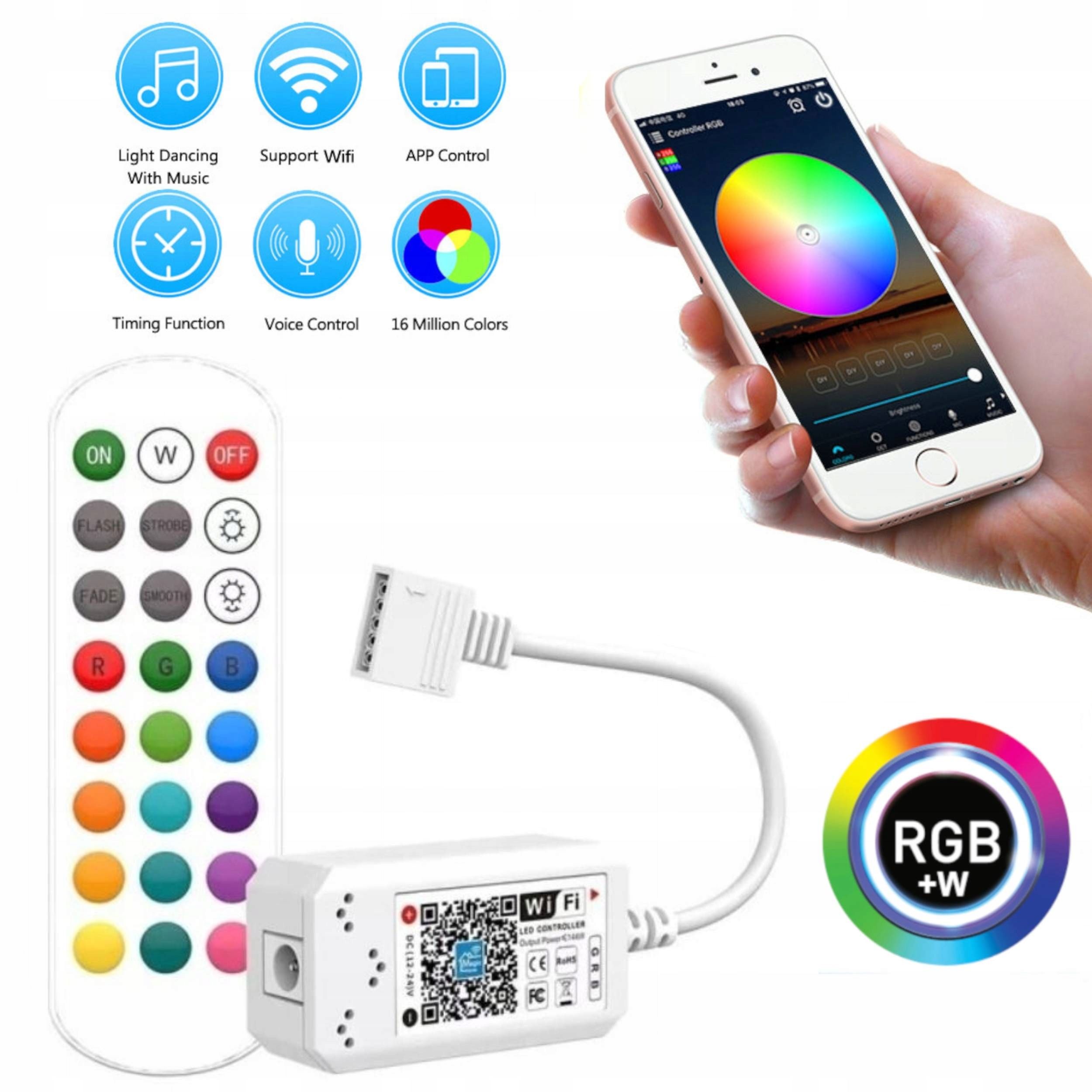  Komplektas valdiklio led rgb su nuotolinio valdymo pultu radijo fut025