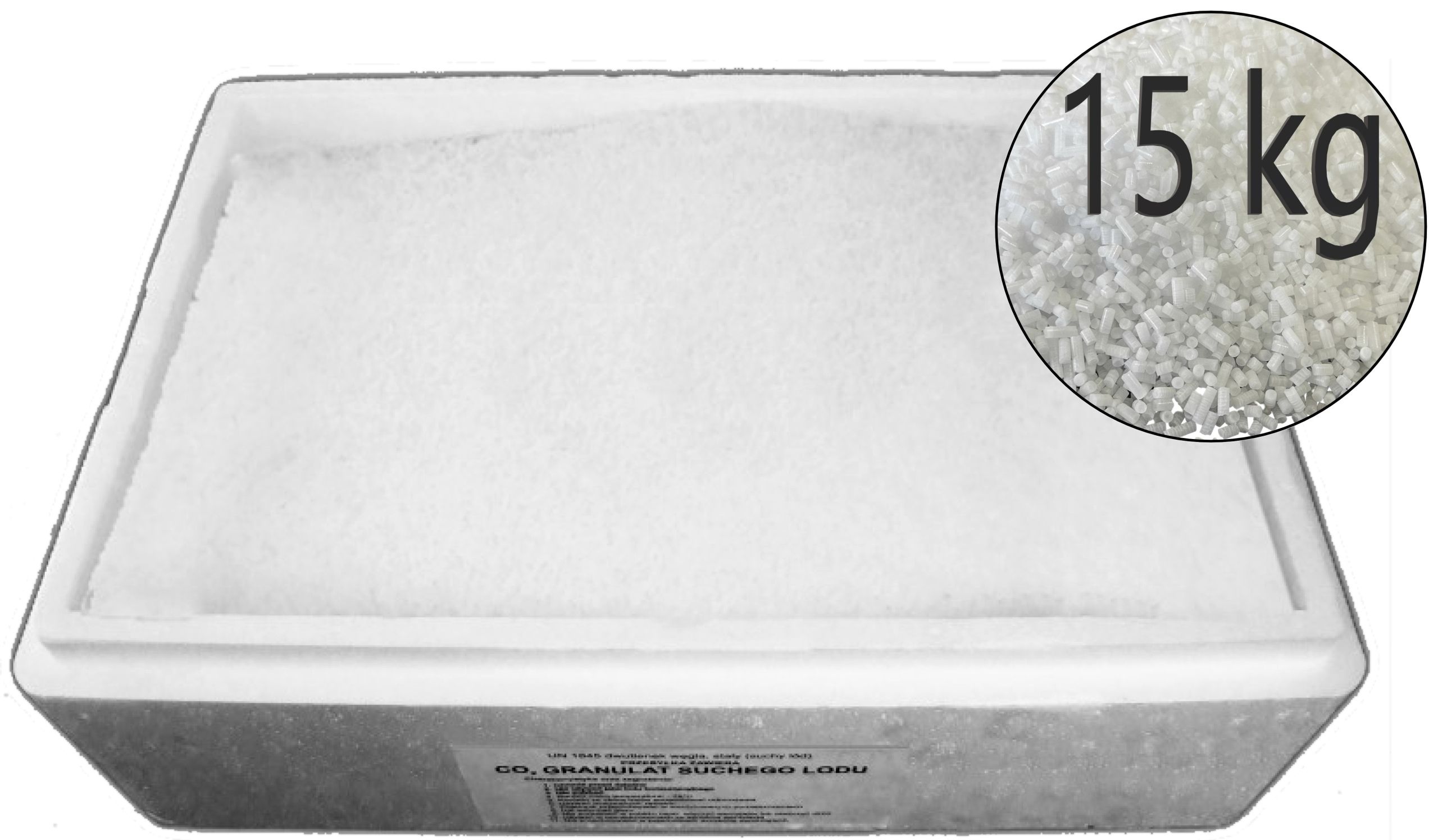 Sausas ledas maisto pramonei 3 mm 15 kg + termo dėžė