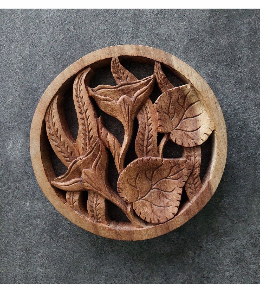  Shekina eastern plate - lilies water / lotosy - sculpture bali, 30 cm