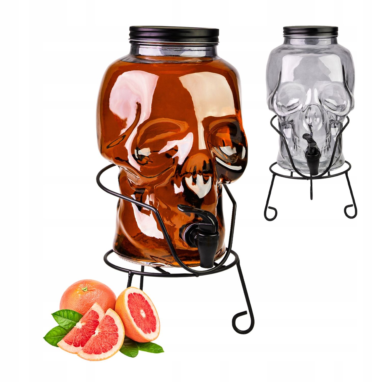  Tandem jar 4l glass for water drinks lemonade alcohol poncz on a stand