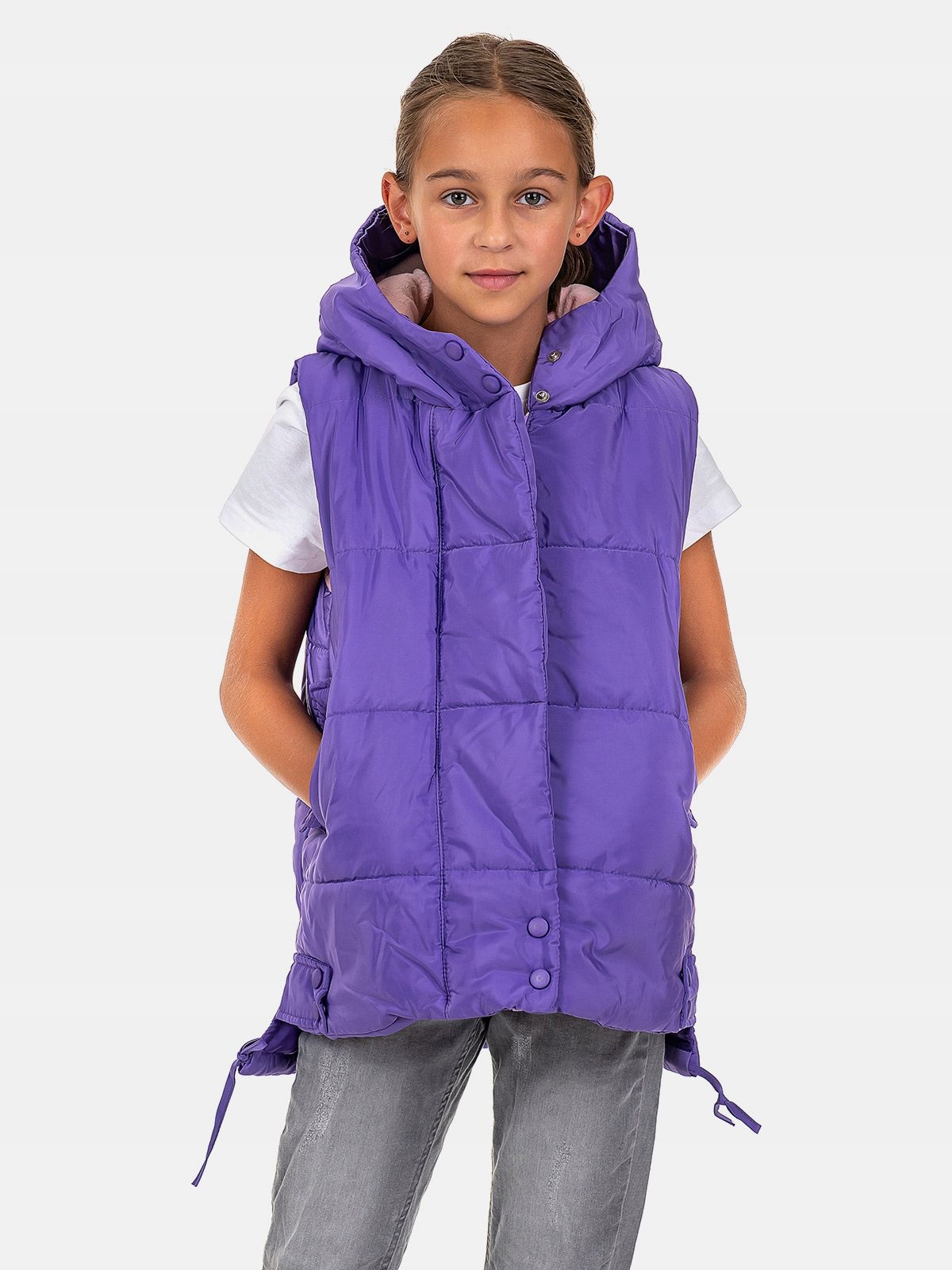  Vest quilted with hood 128