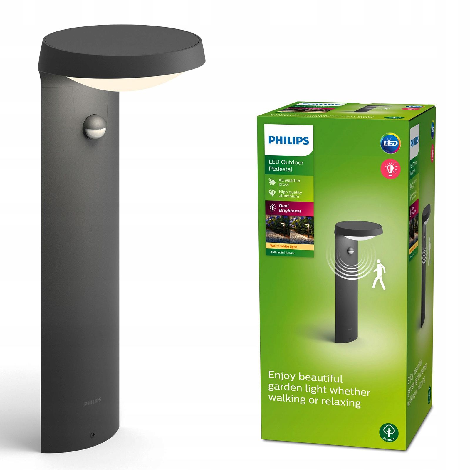  Sodo lempa išorinis stulpelis 96cm led 12w 1200lm 4000k ip44 philips